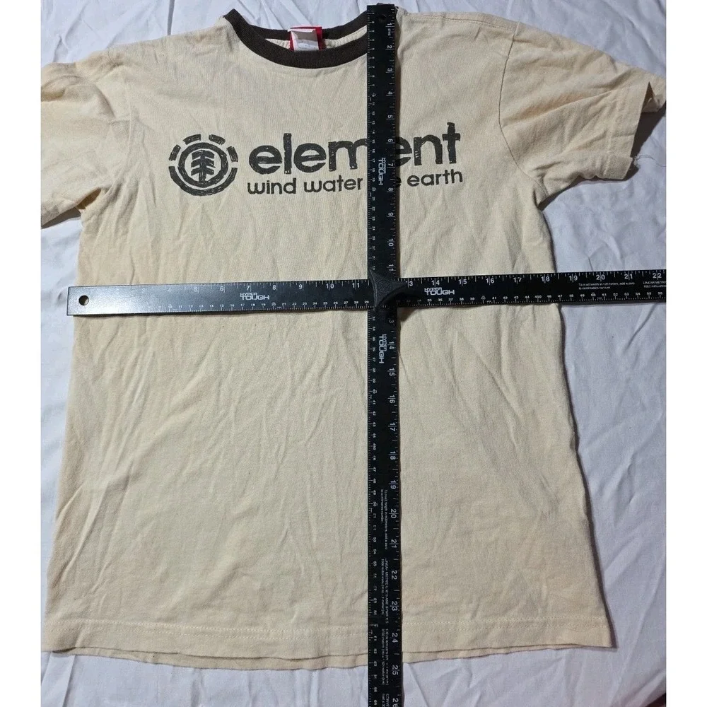 Vintage 90s Y2K Element Skateboard Graphic Brand Ringer T-Shirt Men's S USA Made